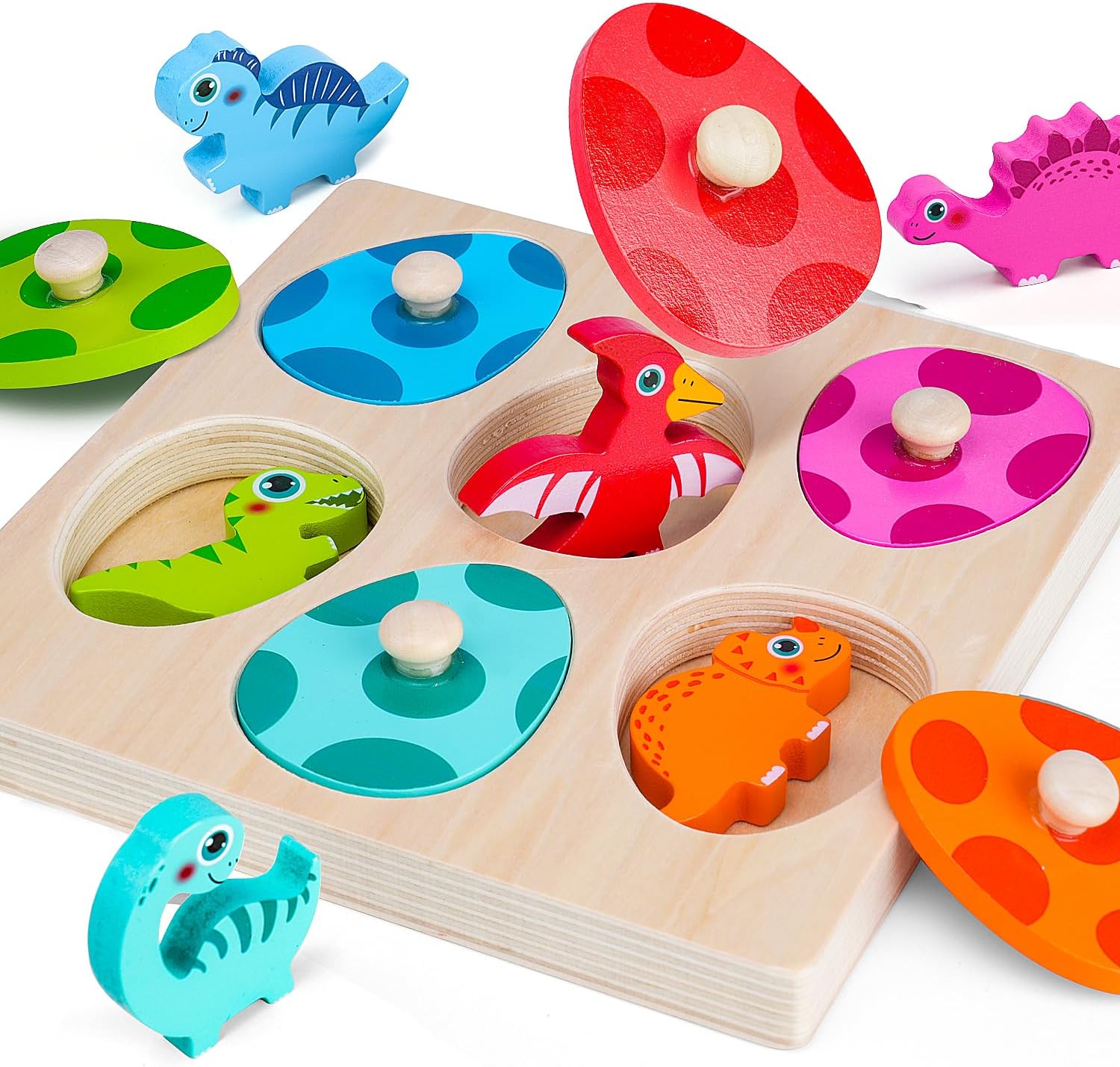 Woodworking Kids Toys - Wooden Dinosaur Jigsaw Puzzle Toys Montessori