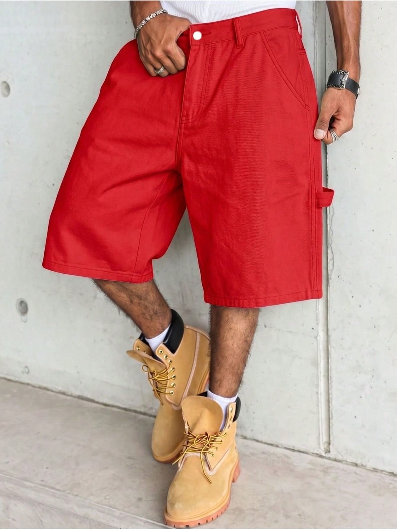 Men's Solid Bright Red Carpent - Woodworking Overalls 评论和价格