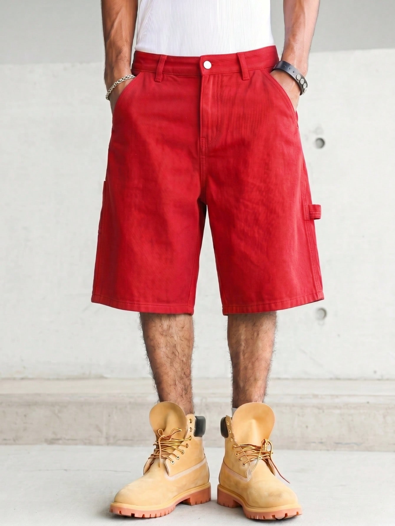 Men's Solid Bright Red Carpent - Woodworking Overalls 评论和价格