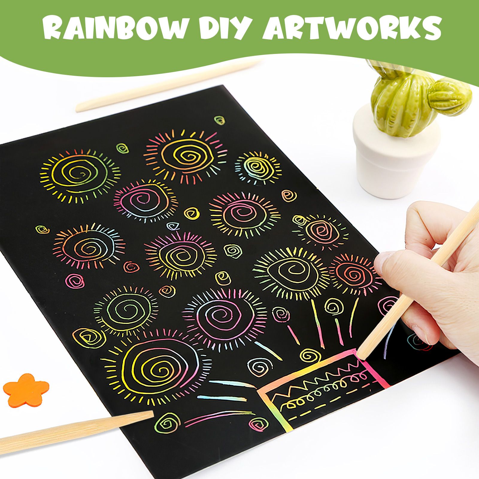 30pcs Scratch Bamboo Pens Wax  - Woodworking Kids Toys 评论和价格