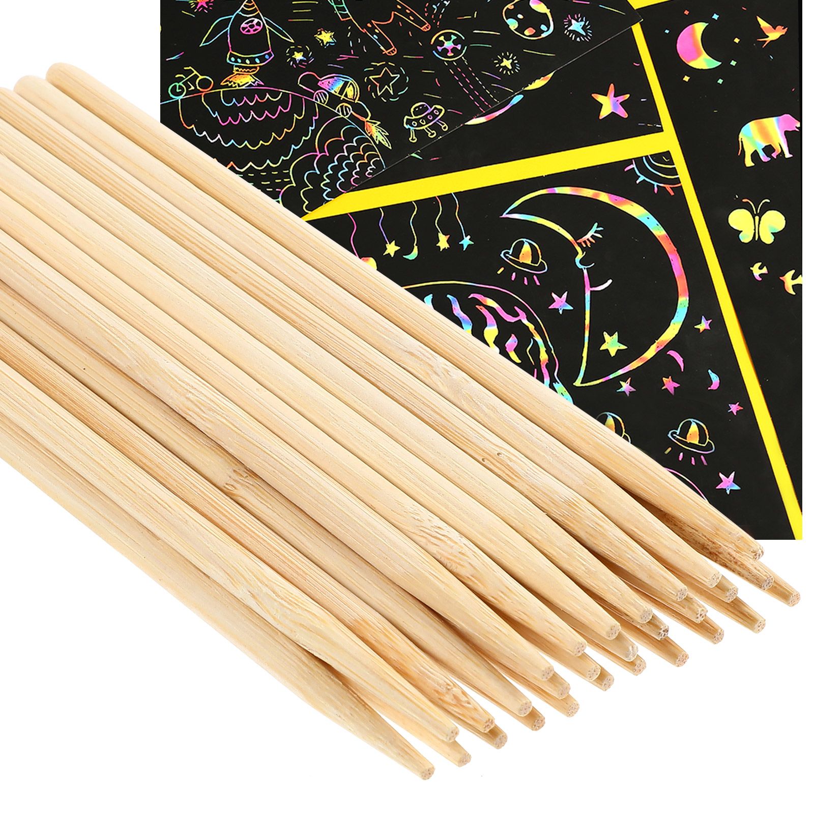 30pcs Scratch Bamboo Pens Wax  - Woodworking Kids Toys 评论和价格
