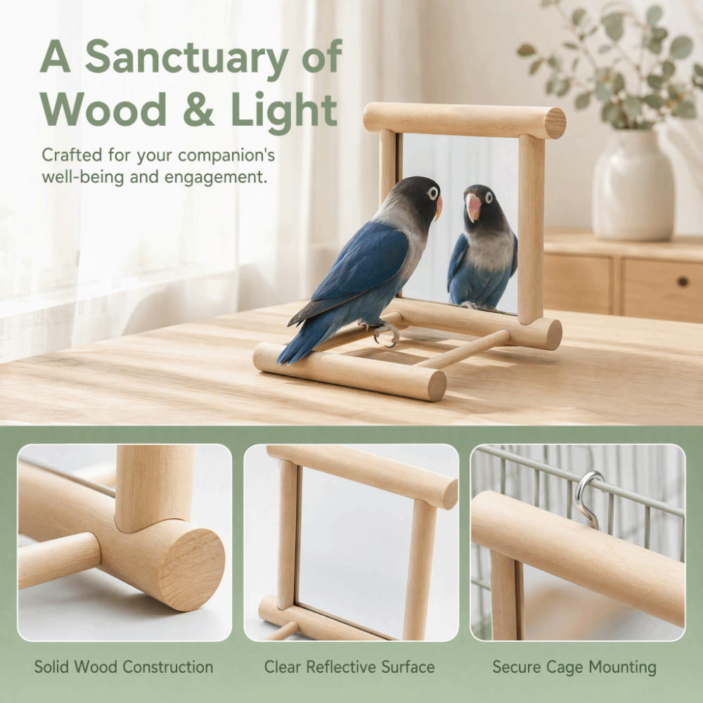 Wood Wood Bird Cage Perch Mirr - Woodworking Zone 评论和价格