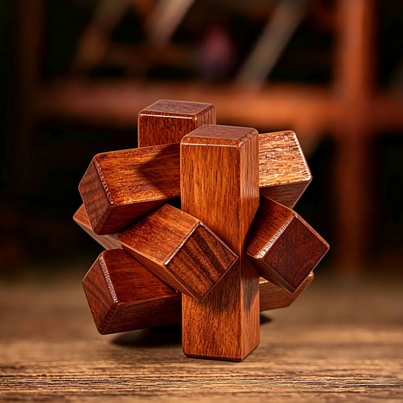 Wooden Knot Puzzle IQ Logic Tr - Woodworking Kids Toys 评论和价格