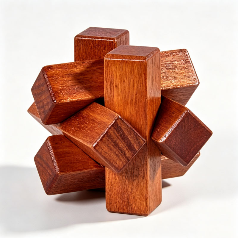 Wooden Knot Puzzle IQ Logic Tr - Woodworking Kids Toys 评论和价格