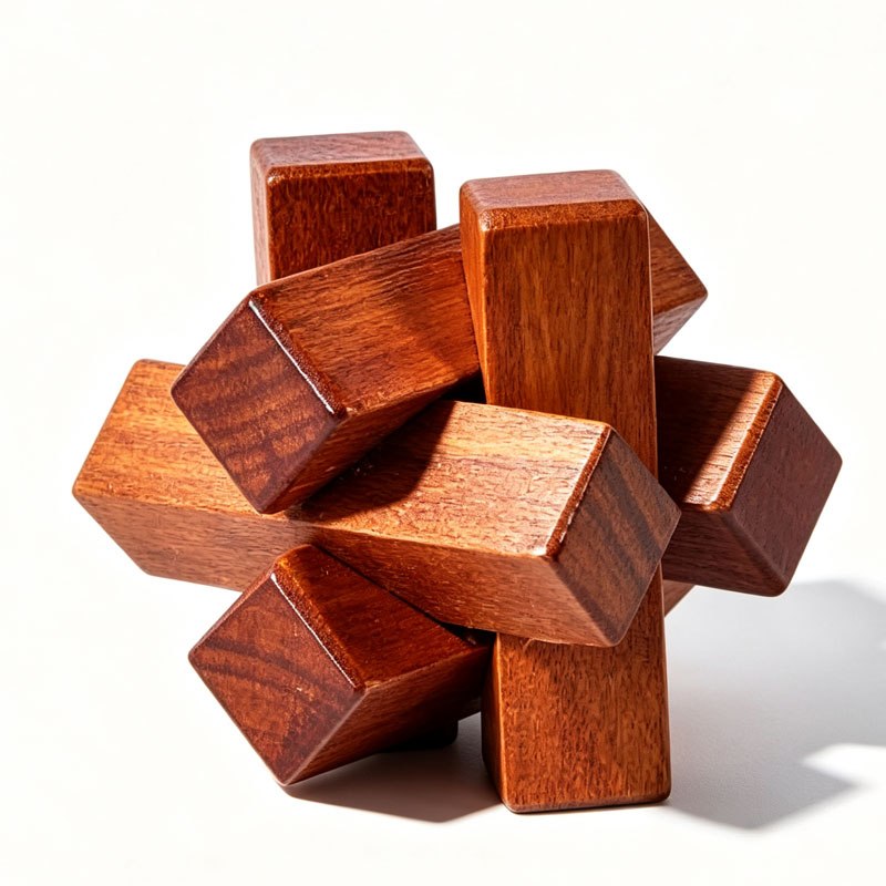Wooden Knot Puzzle IQ Logic Tr - Woodworking Kids Toys 评论和价格