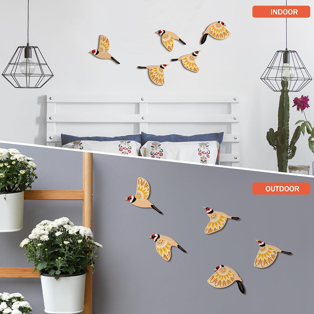 5 Bird Folk Art Wall Hangings, - Woodworking Gifts 评论和价格