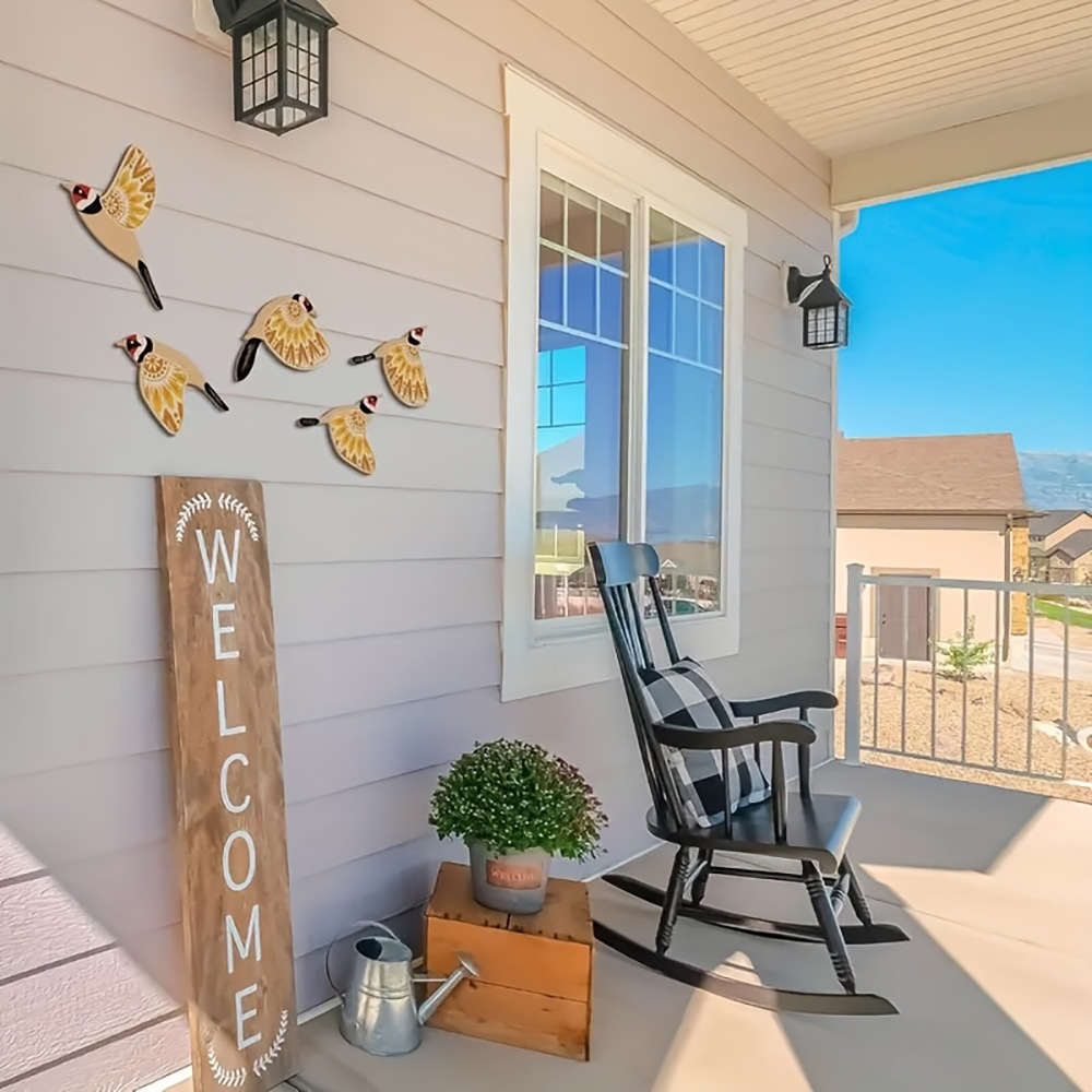 5 Bird Folk Art Wall Hangings, - Woodworking Gifts 评论和价格