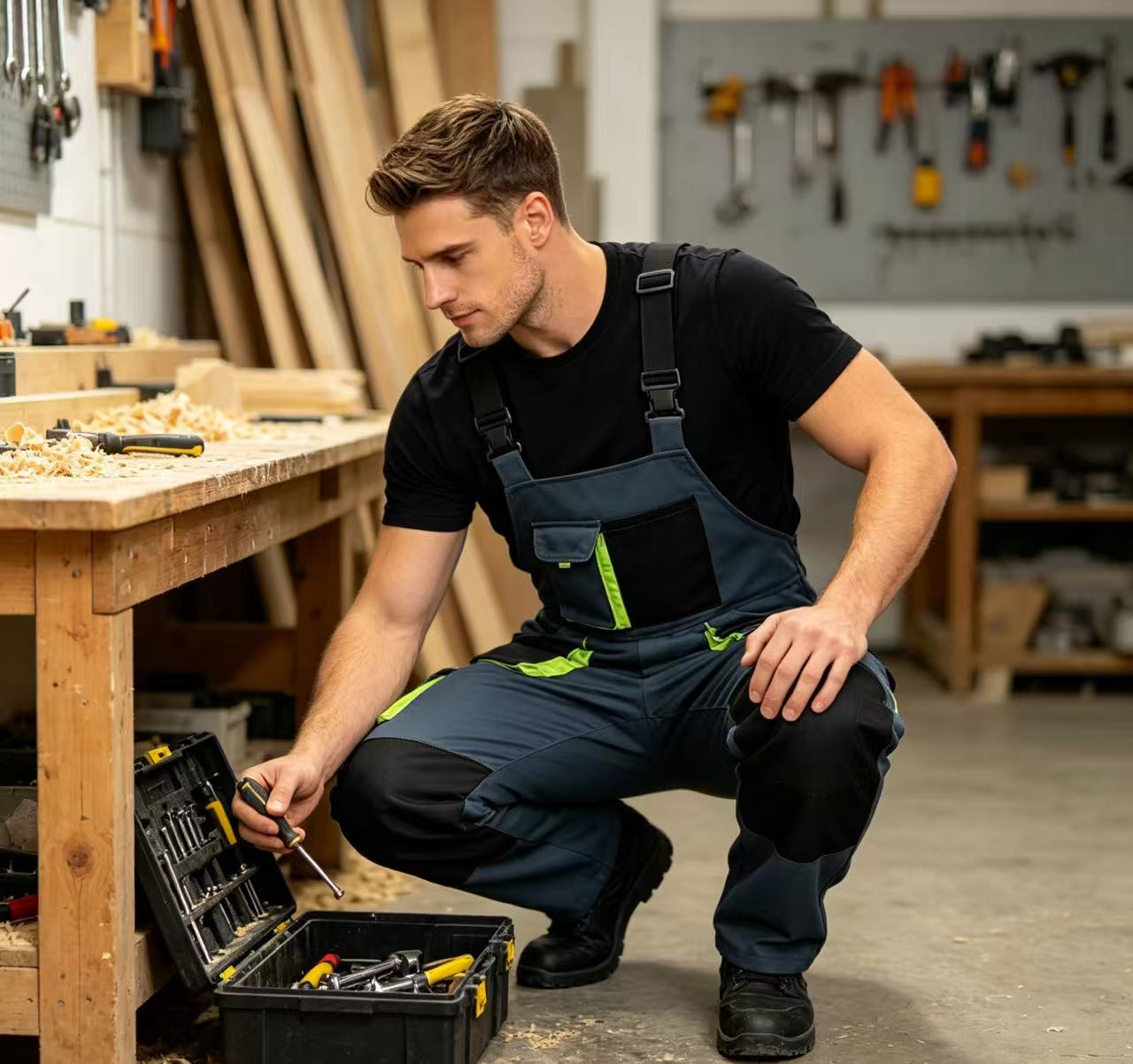 Men's Work Jumpsuits Adjustabl - Woodworking Overalls 评论和价格