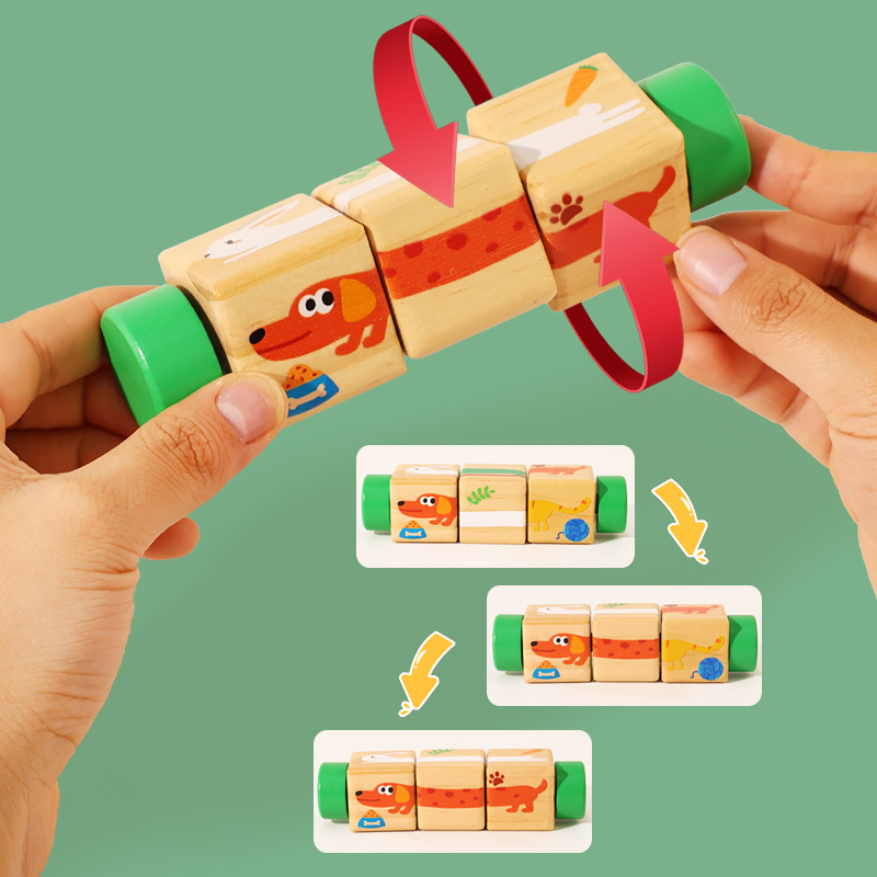 1pcs Baby Wooden Rotating Anim - Woodworking Kids Toys 评论和价格