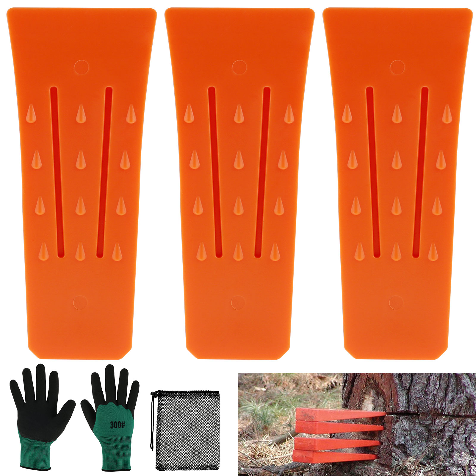 3Pcs Tree Cutting Wedges Durab - Woodworking Gloves 评论和价格