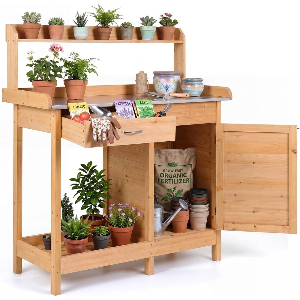 Outdoor Potting Bench Table Wo - Woodworking Bench 评论和价格