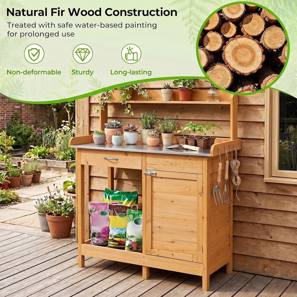 Outdoor Potting Bench Table Wo - Woodworking Bench 评论和价格