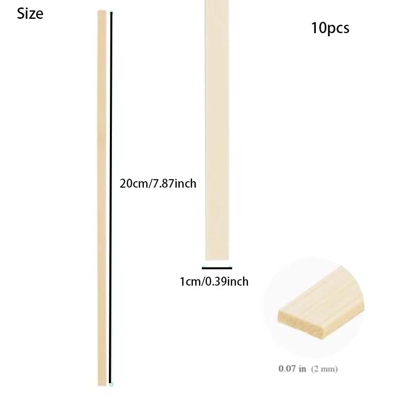 10pcs Wooden Flat Sticks for A - Woodworking Projects Art 评论和价格
