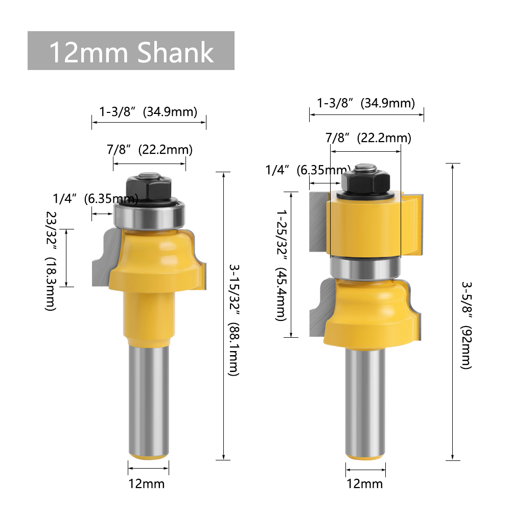 LAVIE 2pcs 12mm 1/2 Inch Shank - Woodworking Manufacturing 评论和价格