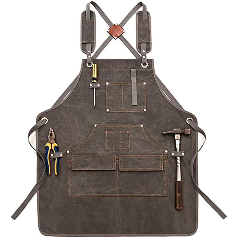 Simple Thickened Canvas Apron  - Woodworking Overalls 评论和价格
