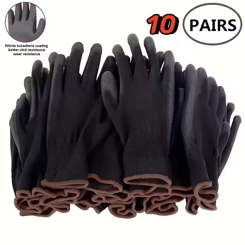 10 Pairs Durable Safety Gloves - Woodworking Gloves 评论和价格