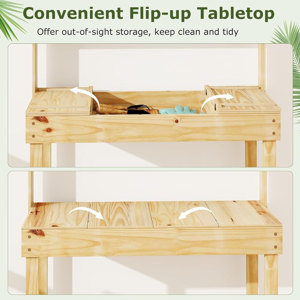 Potting Bench Table, 60” Wood  - Woodworking Bench 评论和价格