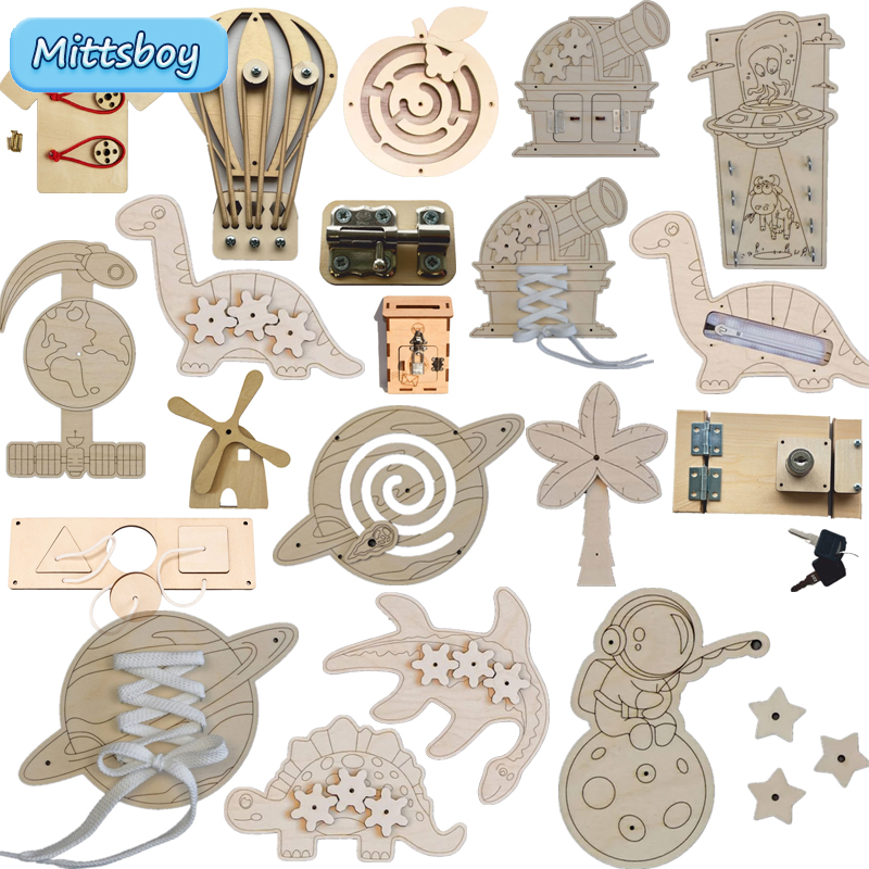 Montessori Busy Board Accessor - Woodworking Usa 评论和价格