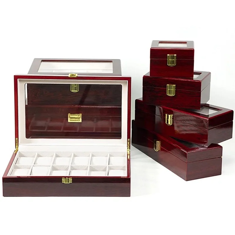 2-12 Slots Wooden Watch Box Wa - Woodworking Women 评论和价格