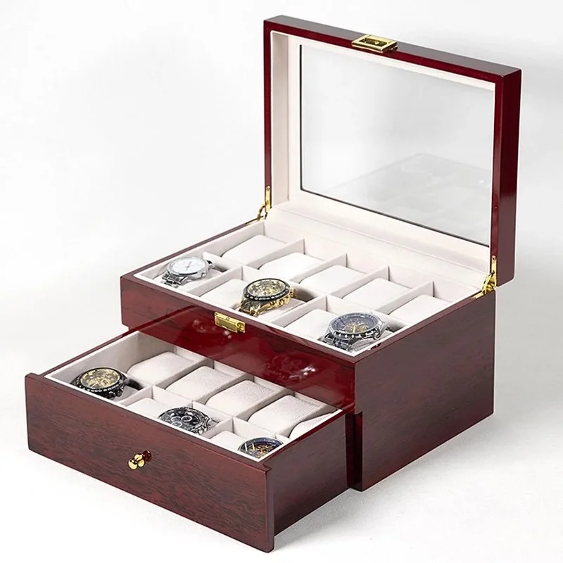2-12 Slots Wooden Watch Box Wa - Woodworking Women 评论和价格