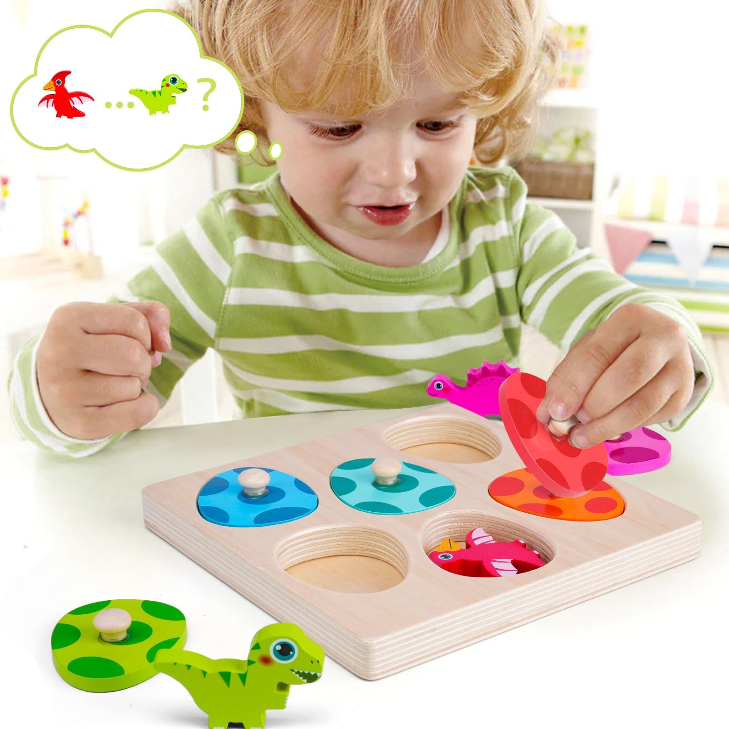 Wooden Dinosaur Jigsaw Puzzle  - Woodworking Kids Toys 评论和价格